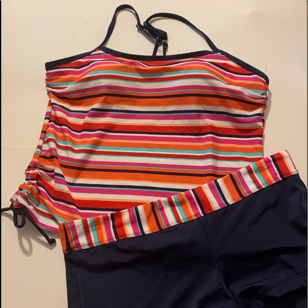 NWT South Point Stripes 2 pcs Swimsuit Size 12